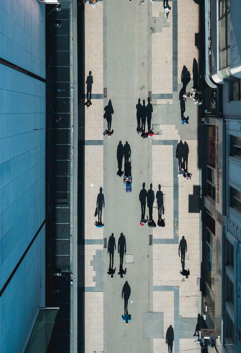 ariel view of people