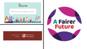 An image that combines the logos of West Cheshire Community Inspirers and Social Justice Chester.